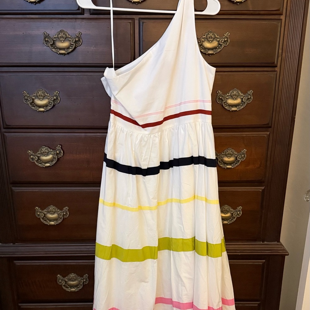 J. Crew White Striped Dress- size 10 - Picture 5 of 6